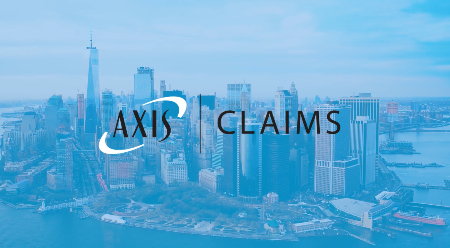 Blue city background with black text that reads 